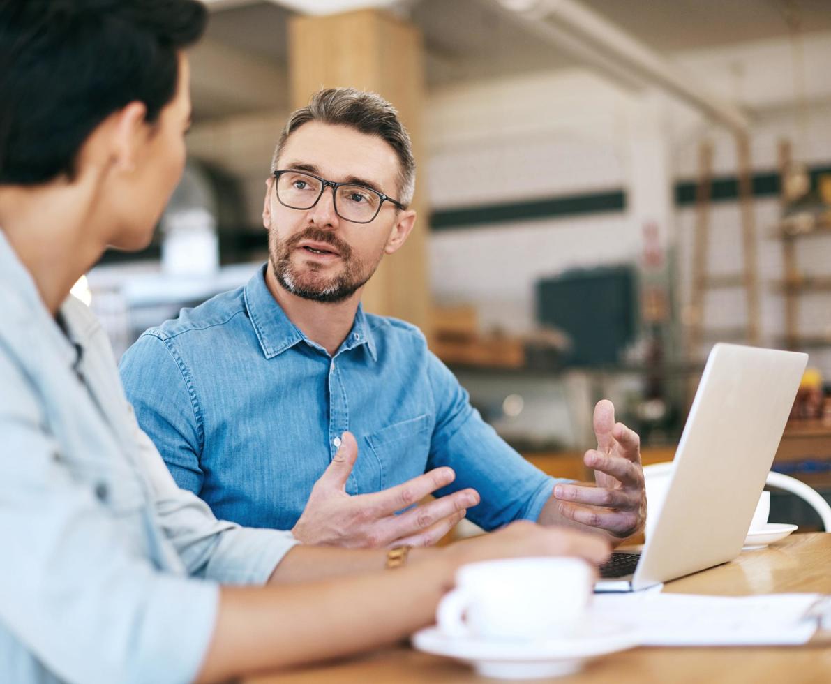 Meeting in a coffee shop