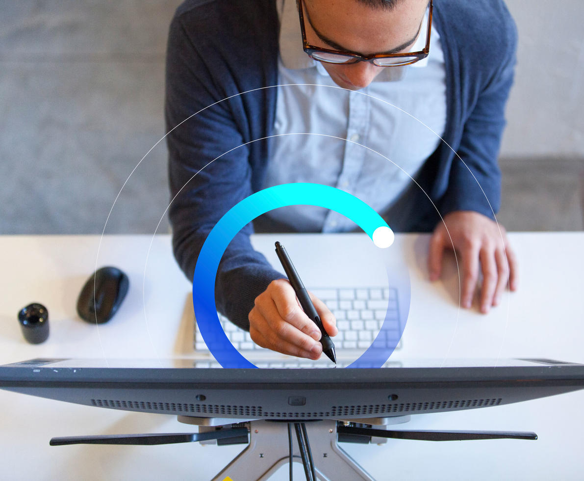 Person sitting at desk working