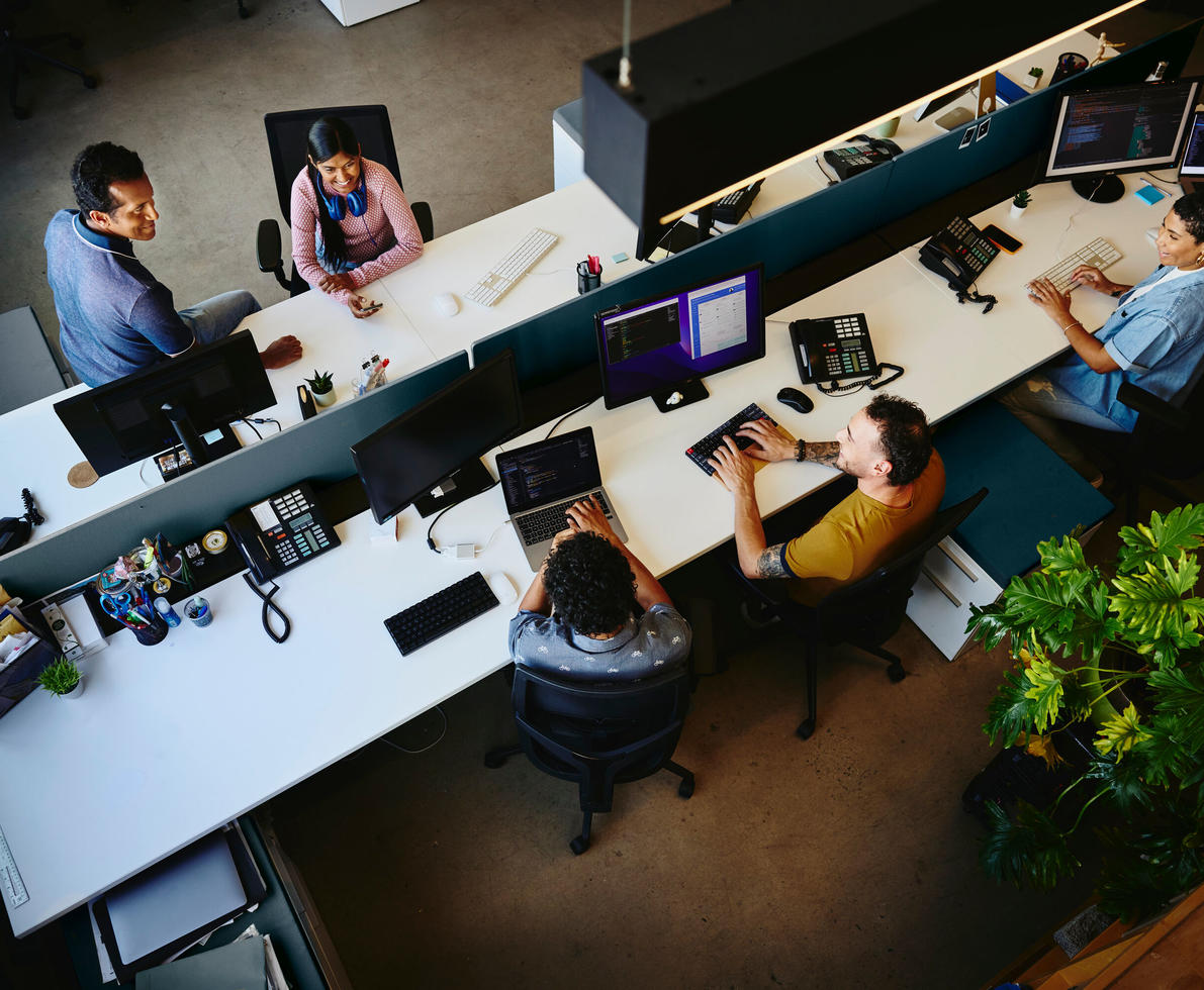 people working together at a desk